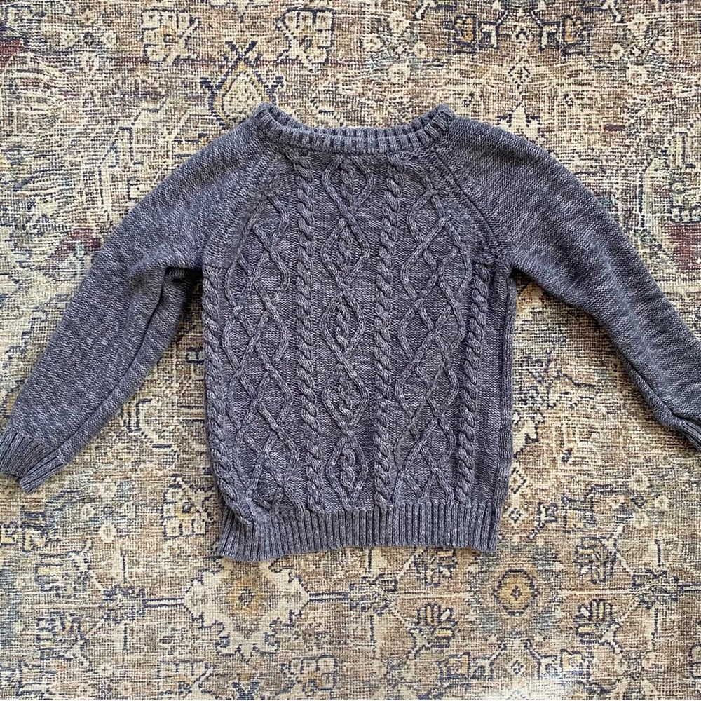 Gray cable knit sweater